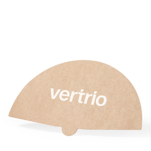 Eventail de la ligne Nature en carton recyclé résistant 430g/m2, avec une grande surface de marquage et dans un ton naturel - Bilsom Personnalise