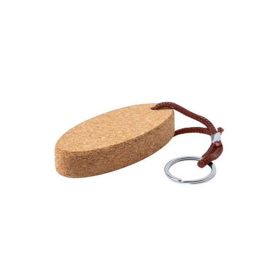 Porte-clés de la ligne nature flottante, en liège naturel, favorisant lutilisation de matériaux naturels et contribuant ainsi à la durabilité de la planète - Cruffid Personnalise