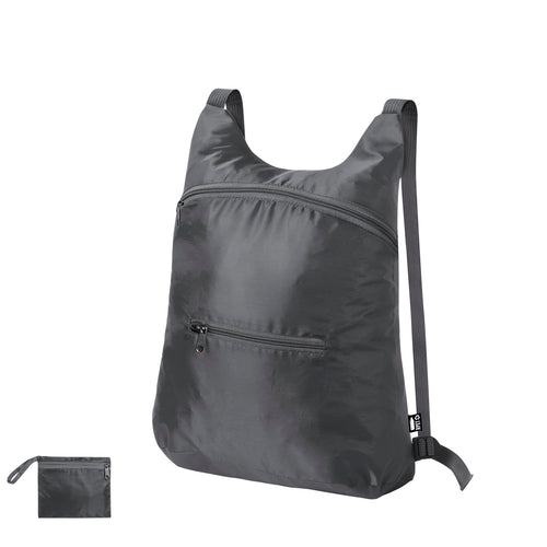 Sac à dos pliable en polyester RPET 201D souple, fabriqué à partir de plastique recyclé, pour encourager la réutilisation des déchets plastiques et contribuer à la durabilité de la planète - Brocky Personnalise