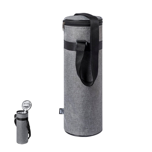 Glacière bouteille de la ligne Nature pour bouteilles jusqu’à 1,5l, en polyester résistant 300D RPET, fabriqué à partir de plastique recyclé pour favoriser la réutilisation des déchets plastiques et contribuer à la...