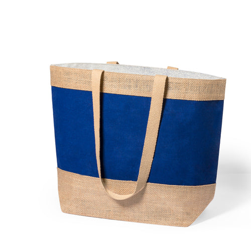 Sac en combinaison résistante de jute laminé et de coton laminé, avec poignées en coton naturel - Raxnal Personnalise