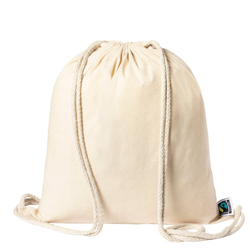 Sac à dos en corde de la ligne Nature, en coton de 180g/m2 dans un ton naturel - Sanfer Fairtrade Personnalise