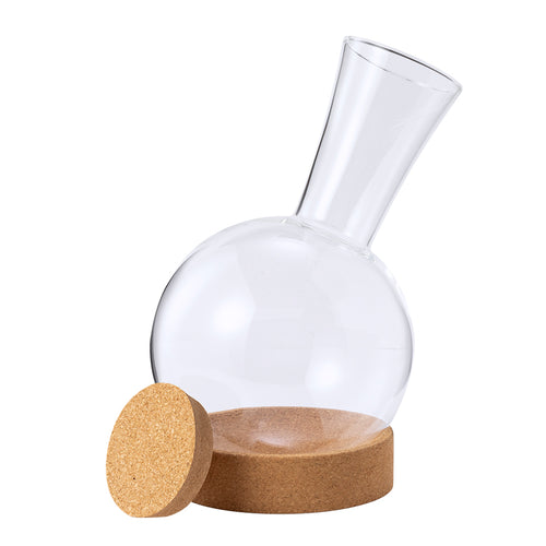 Carafe de la Ligne Nature, en verre borosilicate et avec base et bouchon en liège naturel - Seirten Personnalise