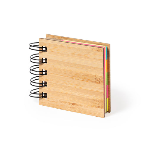 Bloc-notes en anneau de la ligne Nature, avec couvercles rigides en bambou - Feros Personnalise
