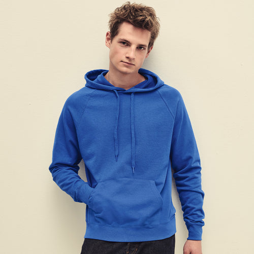 Sweet-shirt pour adultes Lightweight Hooded Sweet de Fruit Of The Loom avec capuchon et ficelles plats dajustement de la même couleur - Lightweight Hooded Sweat Personnalise