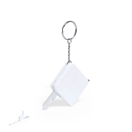 Mètre ruban souple de 1 m en ABS blanc résistant, avec ouvre-porte métallique intégré dans le corps - Liam 1m Personnalise