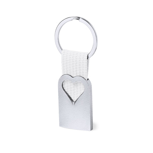 Porte-clés cœur original avec un corps en aluminium recyclé avec une finition argentée - Sontiol Personnalise