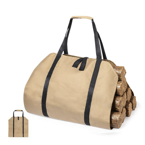 Sac à bûches en polyester résistant, au design très pratique et confortable pour transporter le bois de chauffage sans risque de rayures et de blessures aux mains - Priya Personnalise