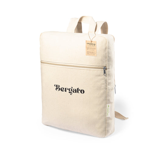 Sac à dos de la ligne Nature en matière douce coton biologique de couleur naturelle - Lagrit Personnalise