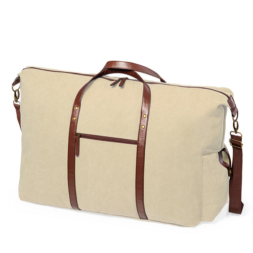 Sac élégant en toile résistante de 480 g/m2, avec des poignées en similicuir pratiques et résistantes autour du sac - Stariux Personnalise
