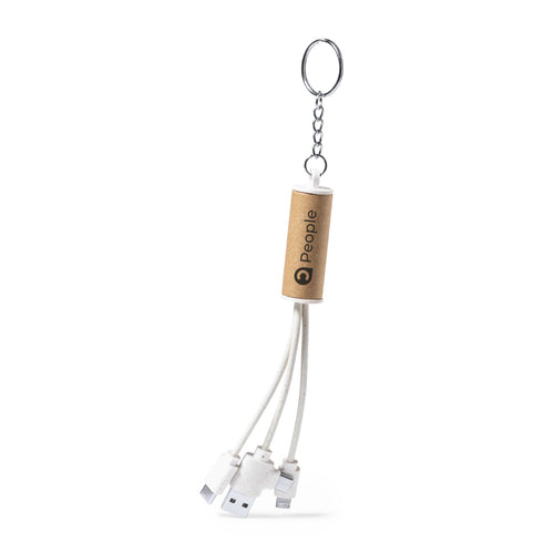 Câble chargeur USB de la ligne Nature, fabriqué à partir d'une combinaison de carton recyclé et de canne de blé, afin de favoriser l'utilisation de matières premières naturelles et de réduire les émissions...