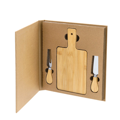 Ensemble complet de fromages ligne nature, en bambou et acier inoxydable - Tauroa Personnalise