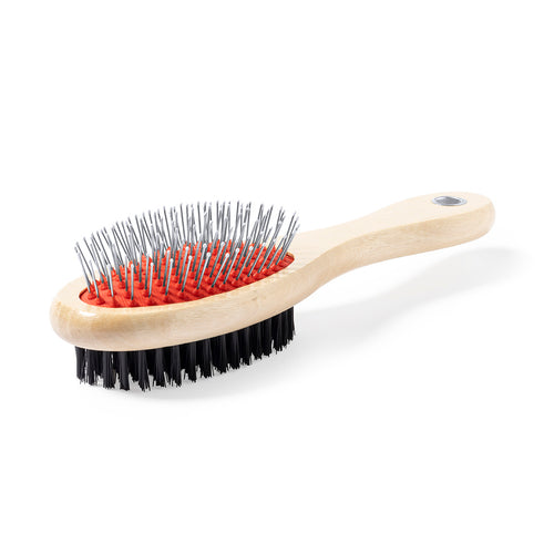 Brosse pour animaux de compagnie avec corps en bois naturel résistant - Brolin Personnalise