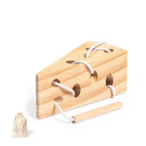 Jeu d'adresse en bois de pin naturel résistant et dans un sac de transport coton avec cordons de serrage - Milie Personnalise