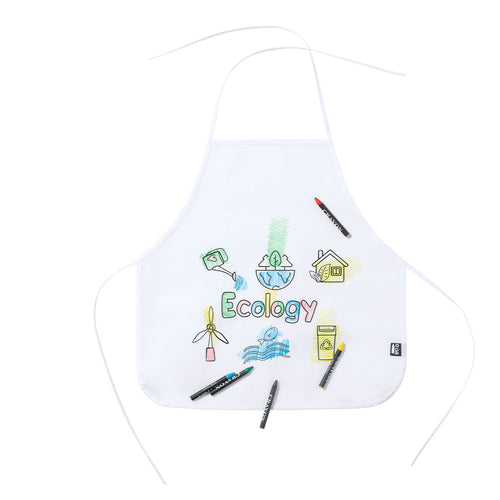 Tablier en RPET non tissé blanc, spécialement conçu pour la coloration avec des cires - Mayfil Personnalise