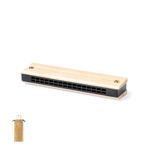 Harmonica avec couvertures en bois de pin naturel résistant - Blues Personnalise