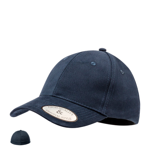 Casquette fermée à 6 panneaux de haute qualité et au style original, faite d'une combinaison résistante de coton peigné et de spandex - Klarke Personnalise