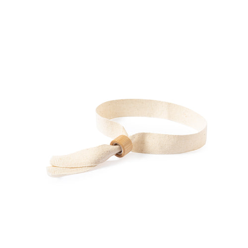 Bracelet de la ligne Nature en coton résistant, avec un fermoir de sécurité unidirectionnel en bambou - Bosgo Personnalise