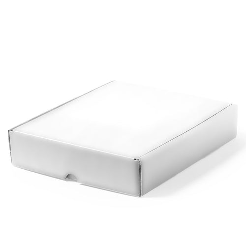 Boîte de présentation taille XL, fabriquée en carton ondulé avec finition blanche - Magdus Personnalise