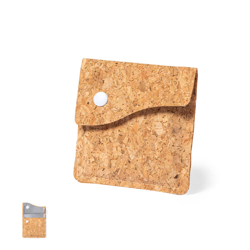 Cendrier de poche de la ligne Nature, avec extérieur en liège naturel et intérieur en aluminium ignifuge - Dokon Personnalise