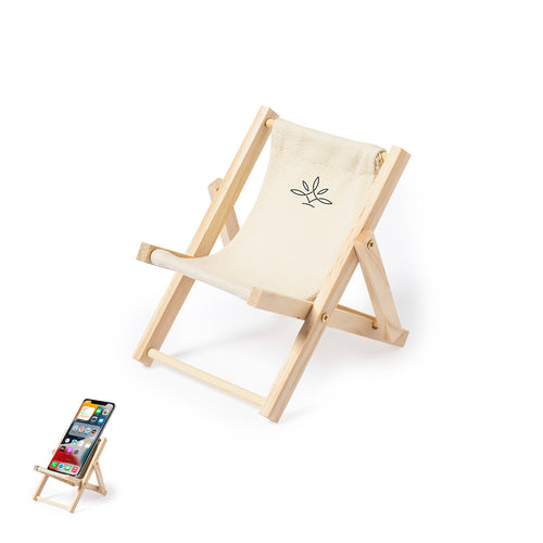 Porte-smartphone pliable original, avec une structure en bois et tissu coton avec une finition naturelle - Medrus Personnalise