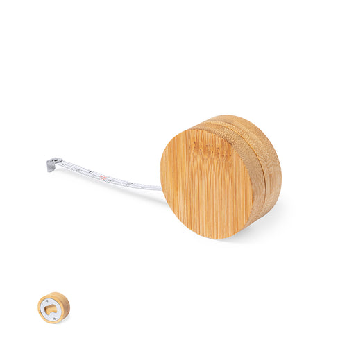 Mètre ruban nature line 1 m en bambou, avec ouvre métal intégré - Sitong 1m Personnalise