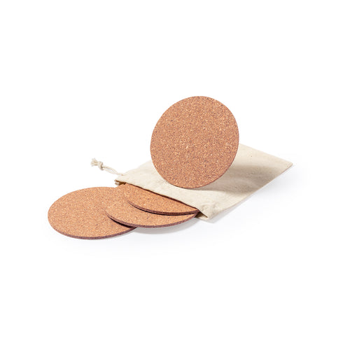 Lot de 4 sous-verres en liège naturel - Yagger Personnalise