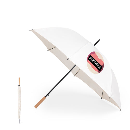 Parapluie 8 panneaux de taille XL -130 cm de diamètre-, fabriqué en matériau pongé 190T résistant avec une finition naturelle - Tinnar Personnalise