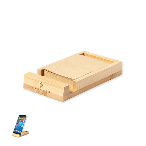 Porte-notes Nature Line avec support pour smartphone intégré - Heinda Personnalise
