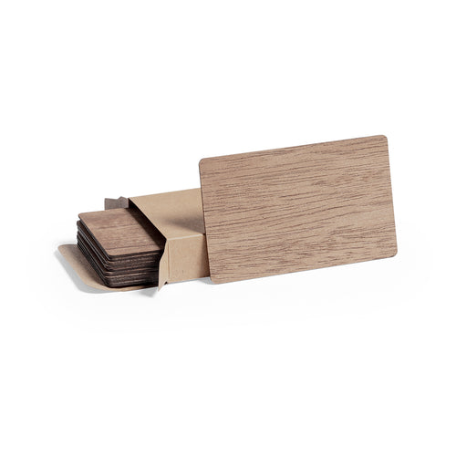 Lot de 10 cartes de lignes nature, en bois naturel avec une finition veinée et spécialement conçues pour le marquage laser - Inary Personnalise