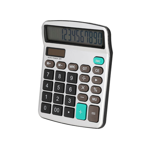 Calculatrice à 12 chiffres fabriquée en aluminium robuste et en ABS, avec des touches à toucher doux - Tueris Personnalise