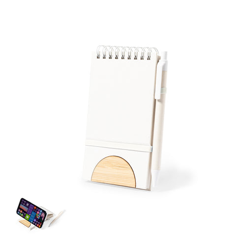 Comprend un stylo fabriqué à partir de cartons de lait recyclés et des accents blancs avec mécanisme à bouton-poussoir et à l'encre bleue - Minnak Personnalise