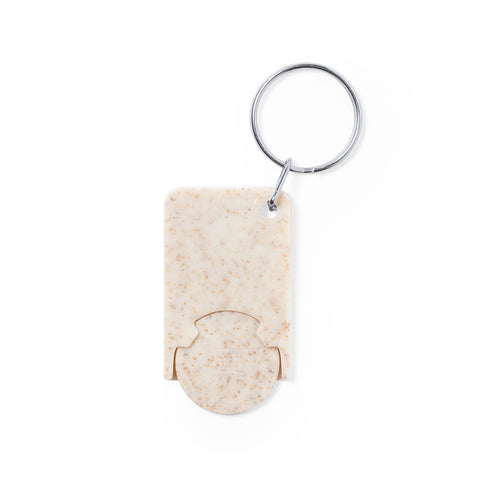 Porte-clés pièce de monnaie ligne nature en canne de blé - Prook Personnalise