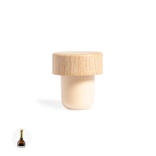 Bouchon de bouteille réutilisable, avec un dessus en bois naturel et un fond hermétique - Filden Personnalise