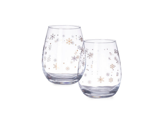 Lot de 2 verres au design original de flocon de neige et contenance de 500 ml - Katnis Personnalise