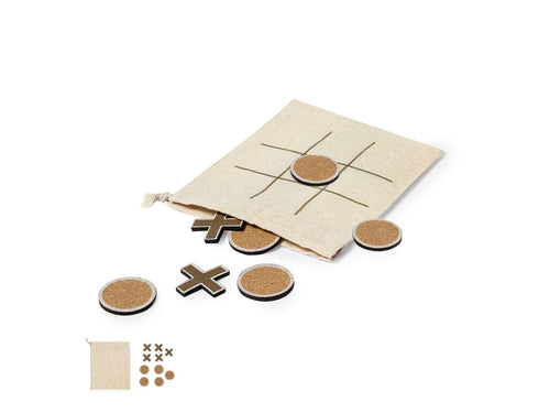 Jeu de tic-tac-toe (trois en raya) fabriqué en liège naturel - Fornot Personnalise