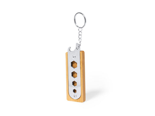 Porte-clés multifonctions fabriqué en acier inoxydable résistant et en bambou - Balmy Personnalise