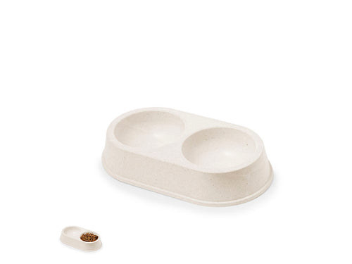 Bol pour animaux de compagnie à double compartiment en fibre de bambou - Tremony Personnalise