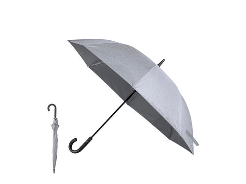 Parapluie de haute qualité de 130cm de diamètre, fabriqué en polyester 150D et dans une élégante teinte grise marbrée - Dewey Personnalise