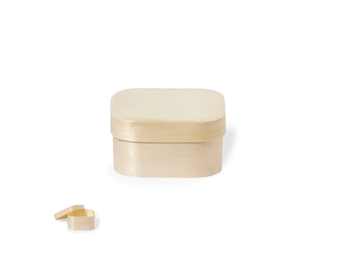 Boîte de présentation au format carré, en bois naturel avec couvercle assorti - Bexer Personnalise