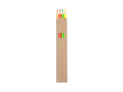 Set de 4 crayons en carton recyclé avec fenêtre - Tucker Personnalise