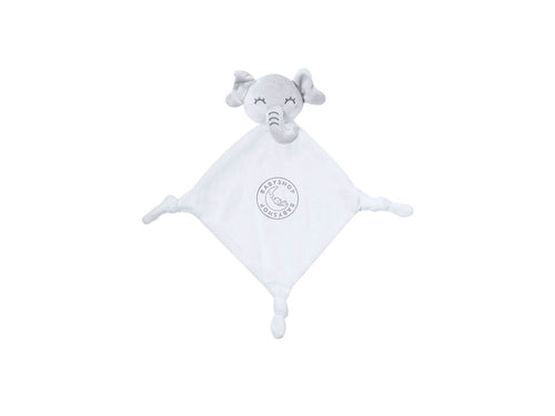 Tendre Doudou avec joli design d’éléphant blanc - Marlin Personnalise