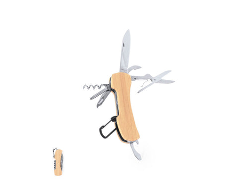 Couteau polyvalent en acier inox et bambou doux - Kasuki Personnalise