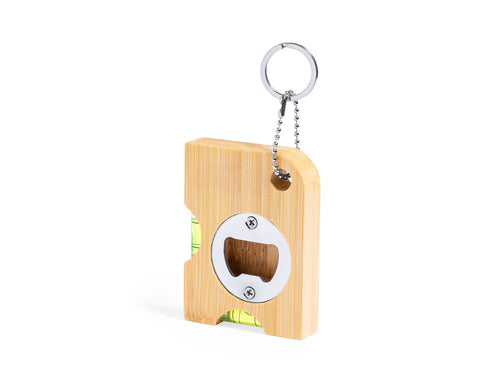 Porte-clés multifonction pratique en bambou, avec ouvreur et niveaux utiles intégrés - Nish Personnalise