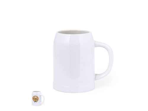 Carafe en céramique élégante finition blanche pour les plus brasseurs, de 700ml de capacité et avec poignée confortable - Heim Personnalise