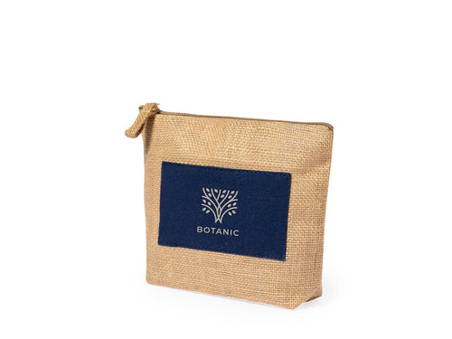 Trousse de toilette polyvalente en combinaison de jute laminé et de coton naturel - Kasmie Personnalise