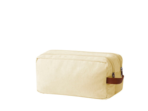 Trousse de toilette double compartiment en canvas résistant - Raberu Personnalise