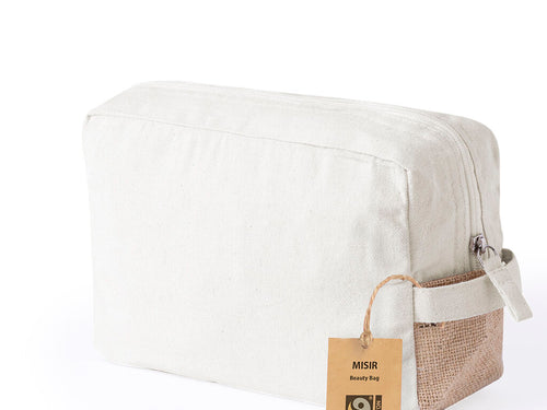 Trousse de toilette Fairtrade en ligne nature, coton - Misir Fairtrade Personnalise