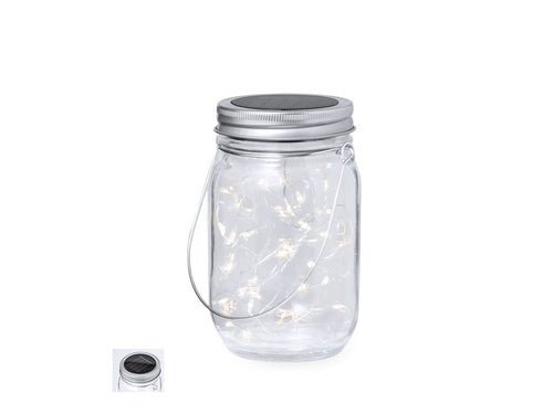 Original lampe pot solaire, fabriqué en verre résistant et avec une bande intérieure décorative de 20 LED - Rodina Personnalise