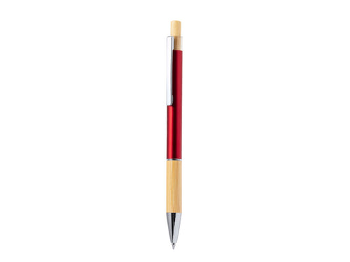 Élégant stylo à bille en bambou et aluminium avec bouton-poussoir - Weler Personnalise